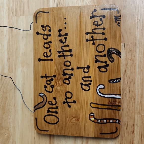 Hand Crafted Other - Funny Cat Sign 9" x 6"